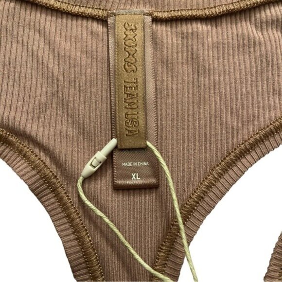 Skims Team USA Sienna Ribbed Thong XL Embroidered USA flag Olympic rings NWT - Picture 4 of 4